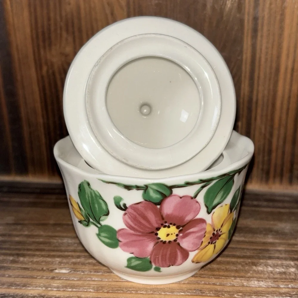 Eschenbach Feinkeramik CERANOVA Sugar Bowl with Lid Hand Painted Inglaze Vintage